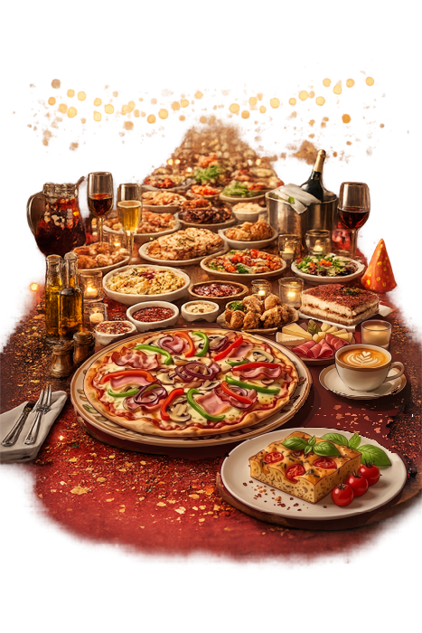 Mesa posta no restaurante Divina Pizza